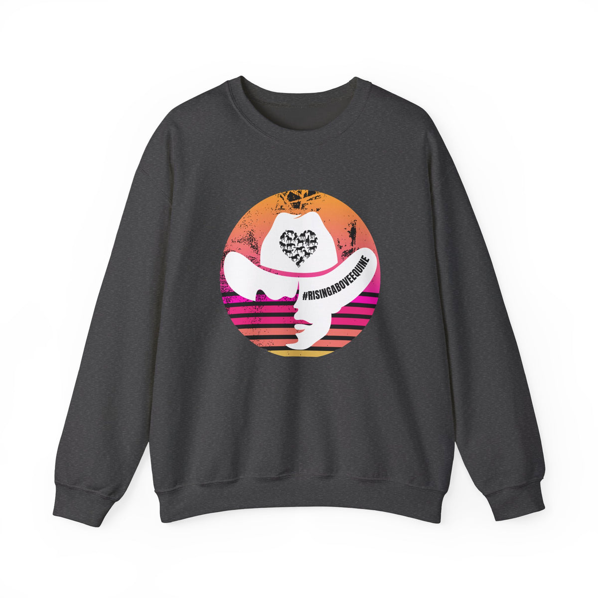 Cowgirl Sunset Crewneck Sweatshirt — Western Heart Graphic