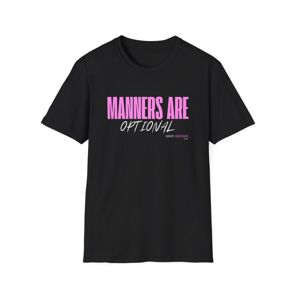 Manners Are Optional Graphic T-Shirt — Funny Slogan Tee