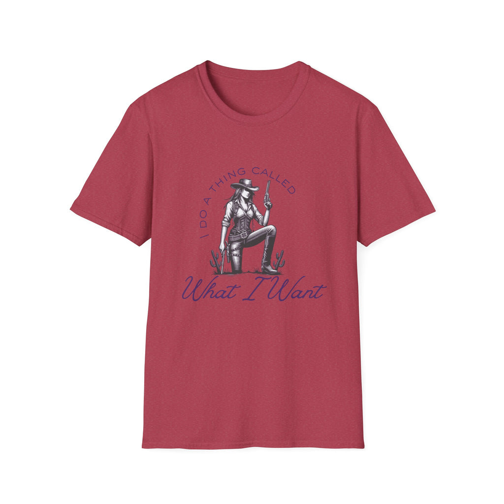 Cowgirl with Revolver T-Shirt | I Do a Thing Called What I Want design