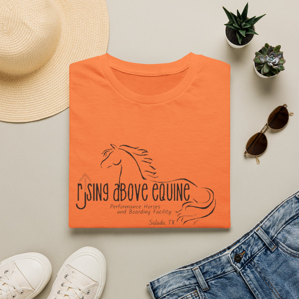 Rising Above Equine Horse Illustration T-Shirt | Equestrian Logo Tee