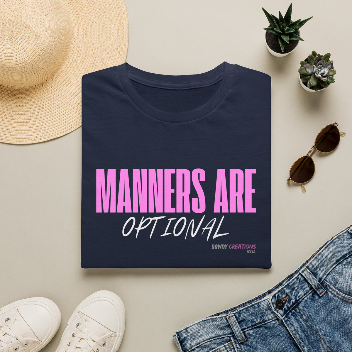 Manners Are Optional Graphic T-Shirt — Funny Slogan Tee
