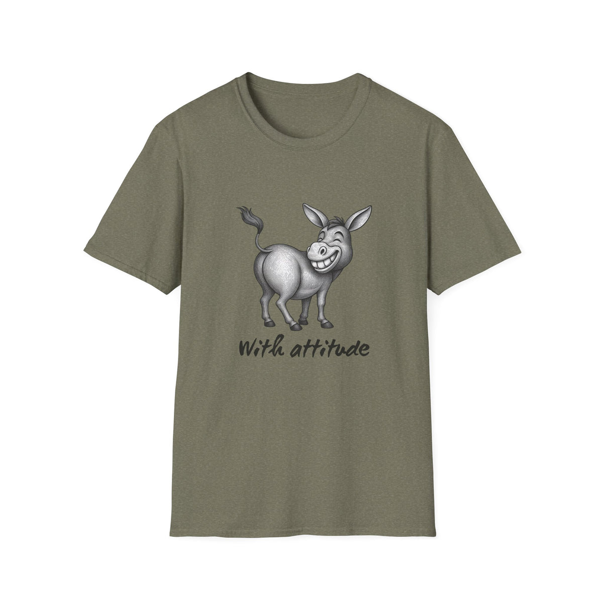 Grinning Donkey With Attitude T-Shirt | Funny Animal Illustration