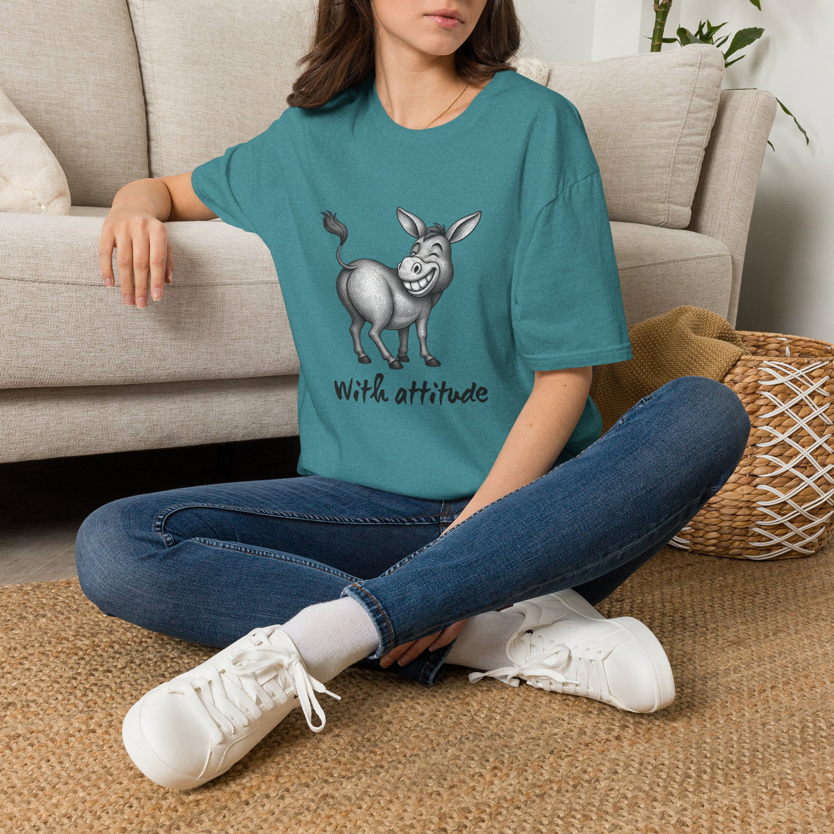 Grinning Donkey With Attitude T-Shirt | Funny Animal Illustration