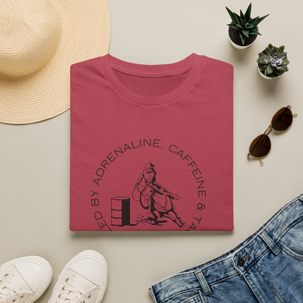 Caffeine & Tacos design T-Shirt | Barrel Racer