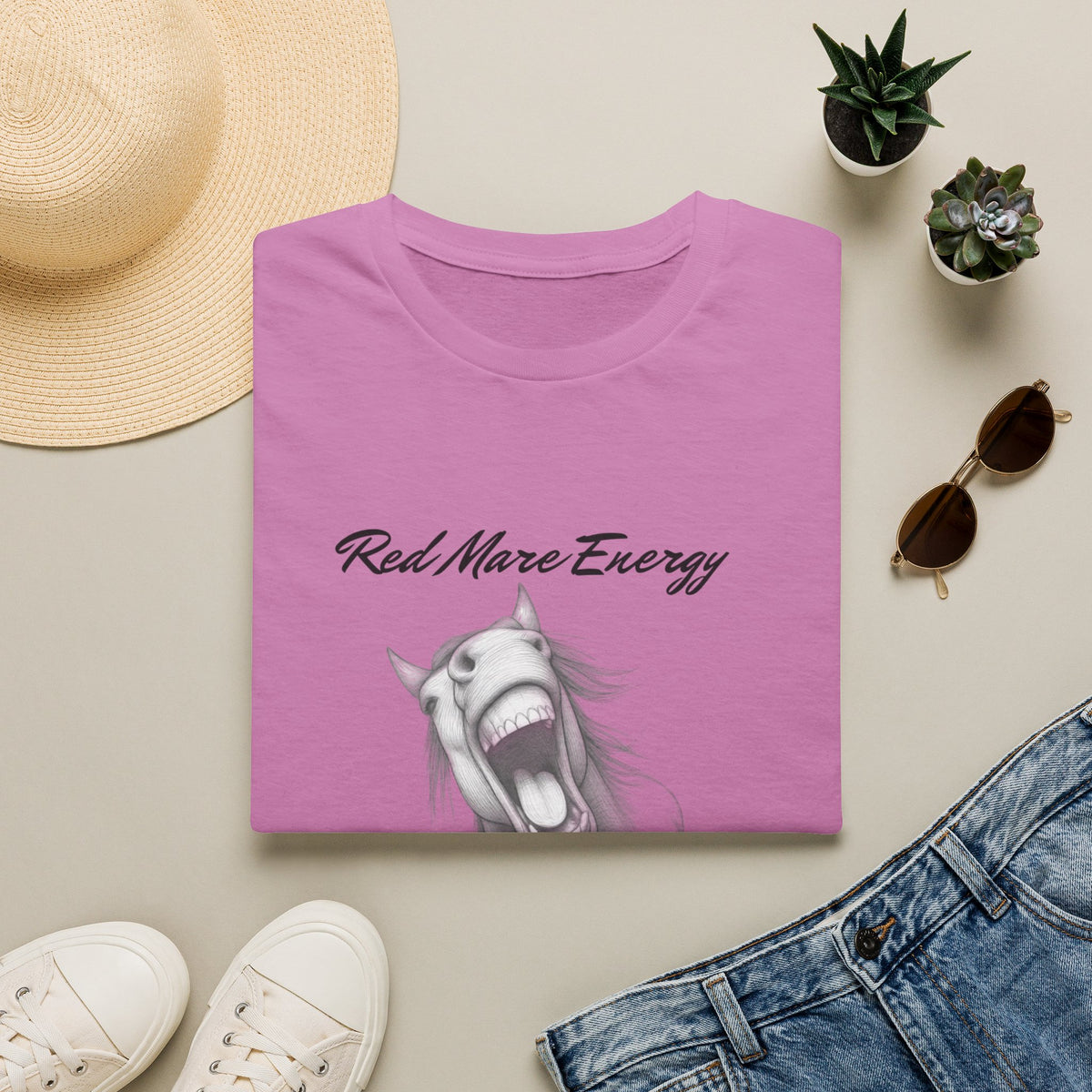 Red Mare Energy T-Shirt | Proceed With Caution design