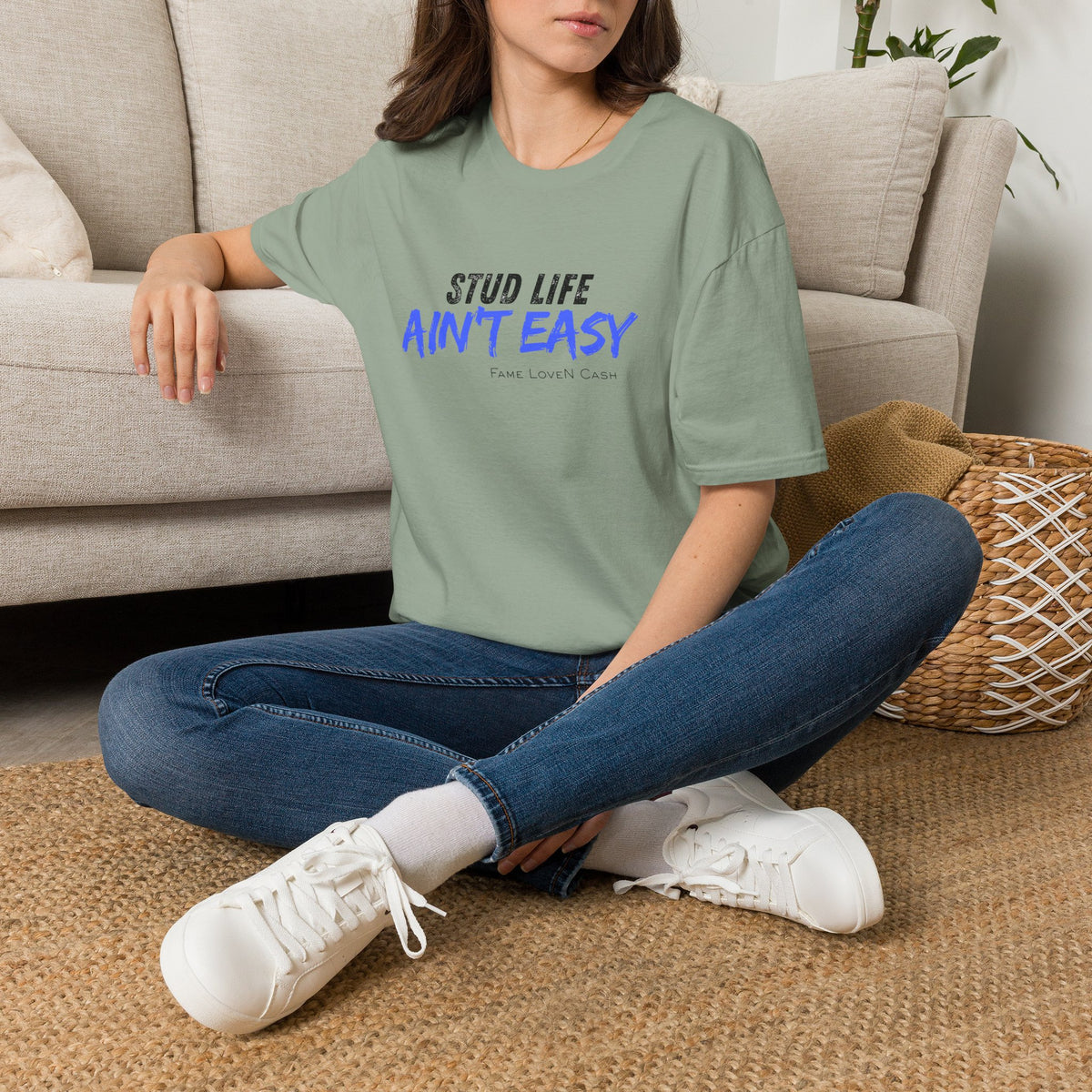Stud Life Ain’t Easy T-Shirt | Stallion Life Funny Text Graphic Tee