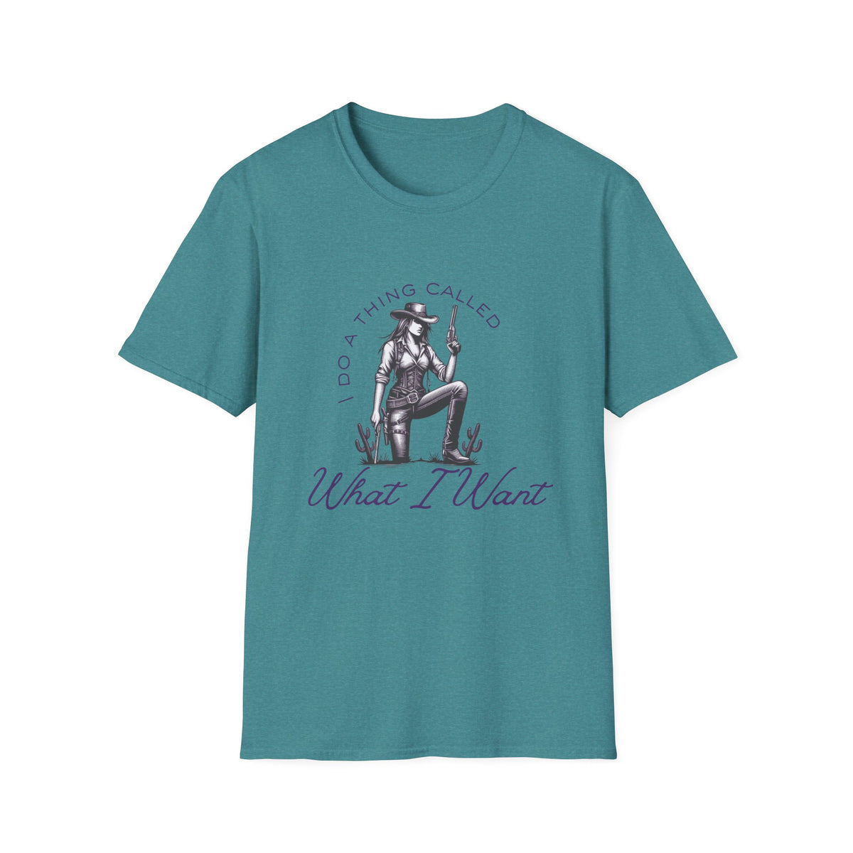 Cowgirl with Revolver T-Shirt | I Do a Thing Called What I Want design