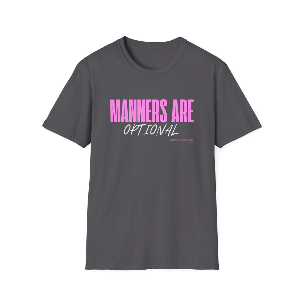 Manners Are Optional Graphic T-Shirt — Funny Slogan Tee