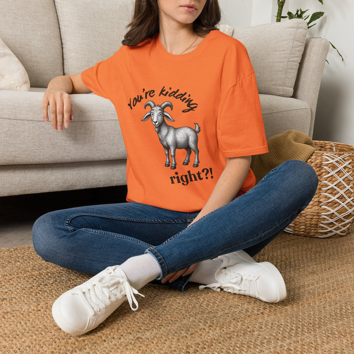 You’re Kidding Goat t-shirt | Funny Goat Illustration