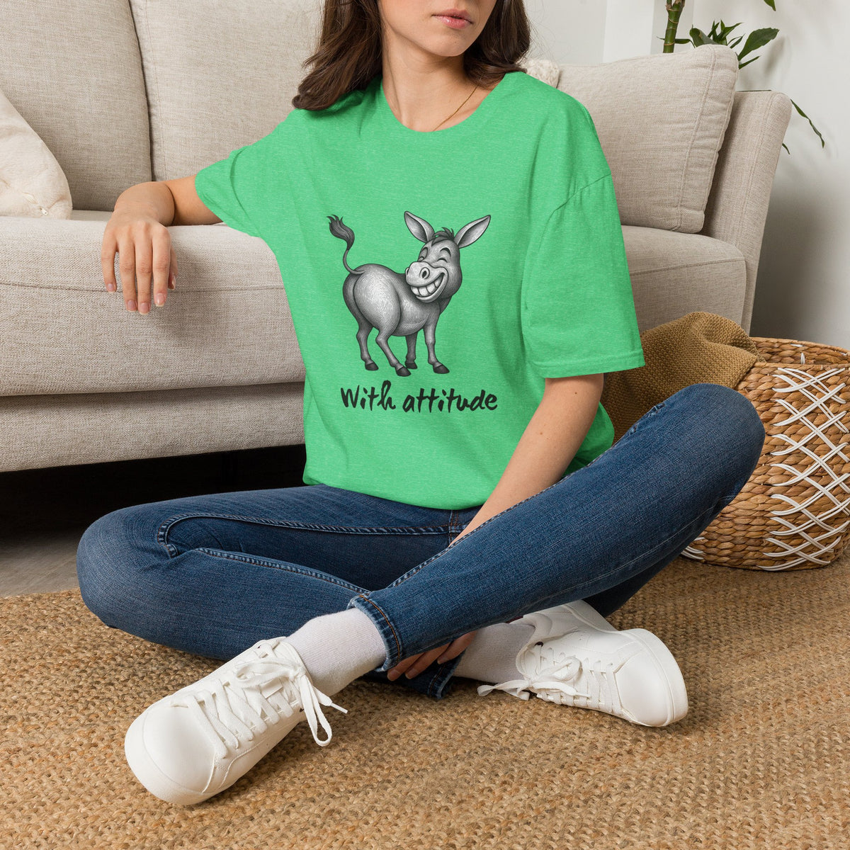 Grinning Donkey With Attitude T-Shirt | Funny Animal Illustration