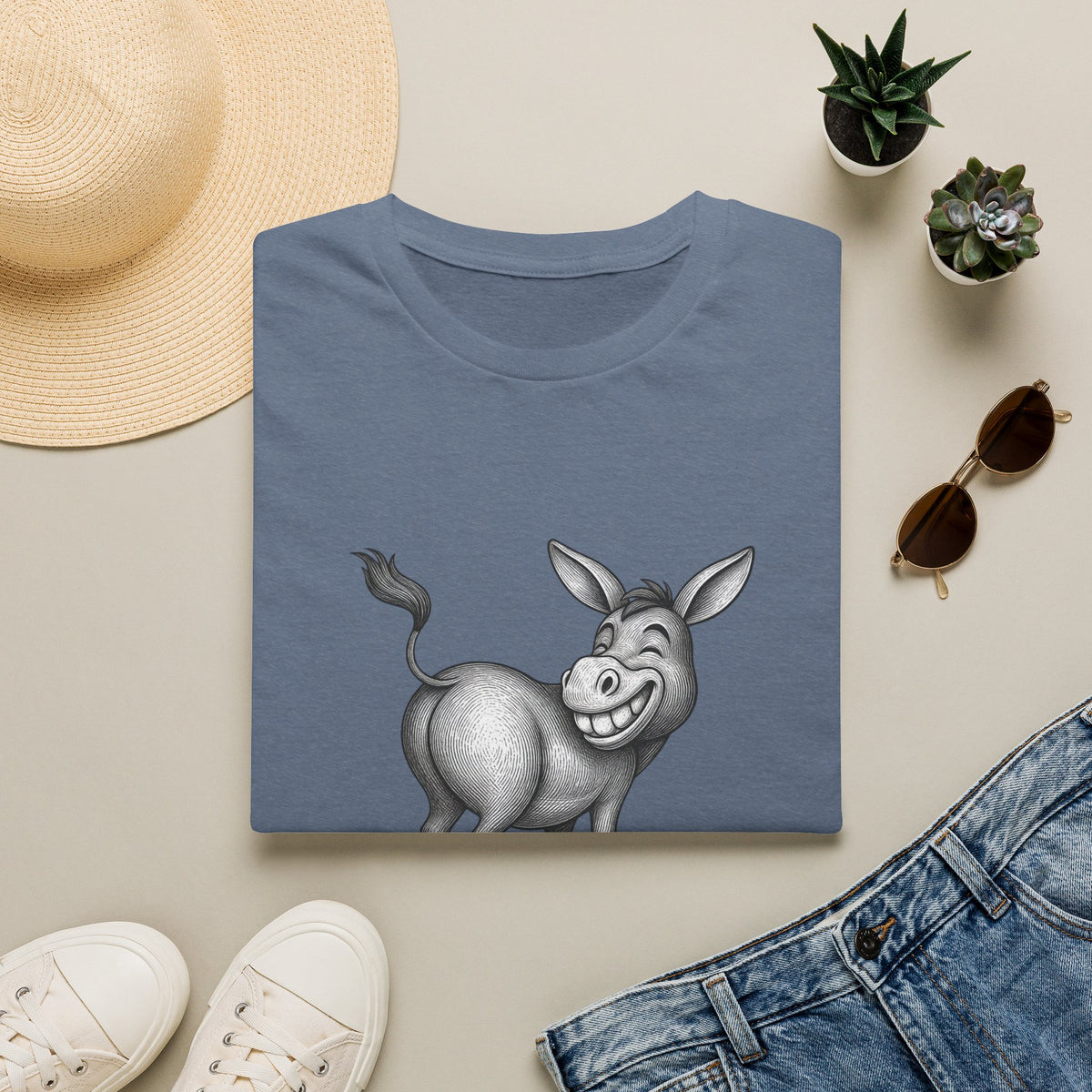 Grinning Donkey With Attitude T-Shirt | Funny Animal Illustration