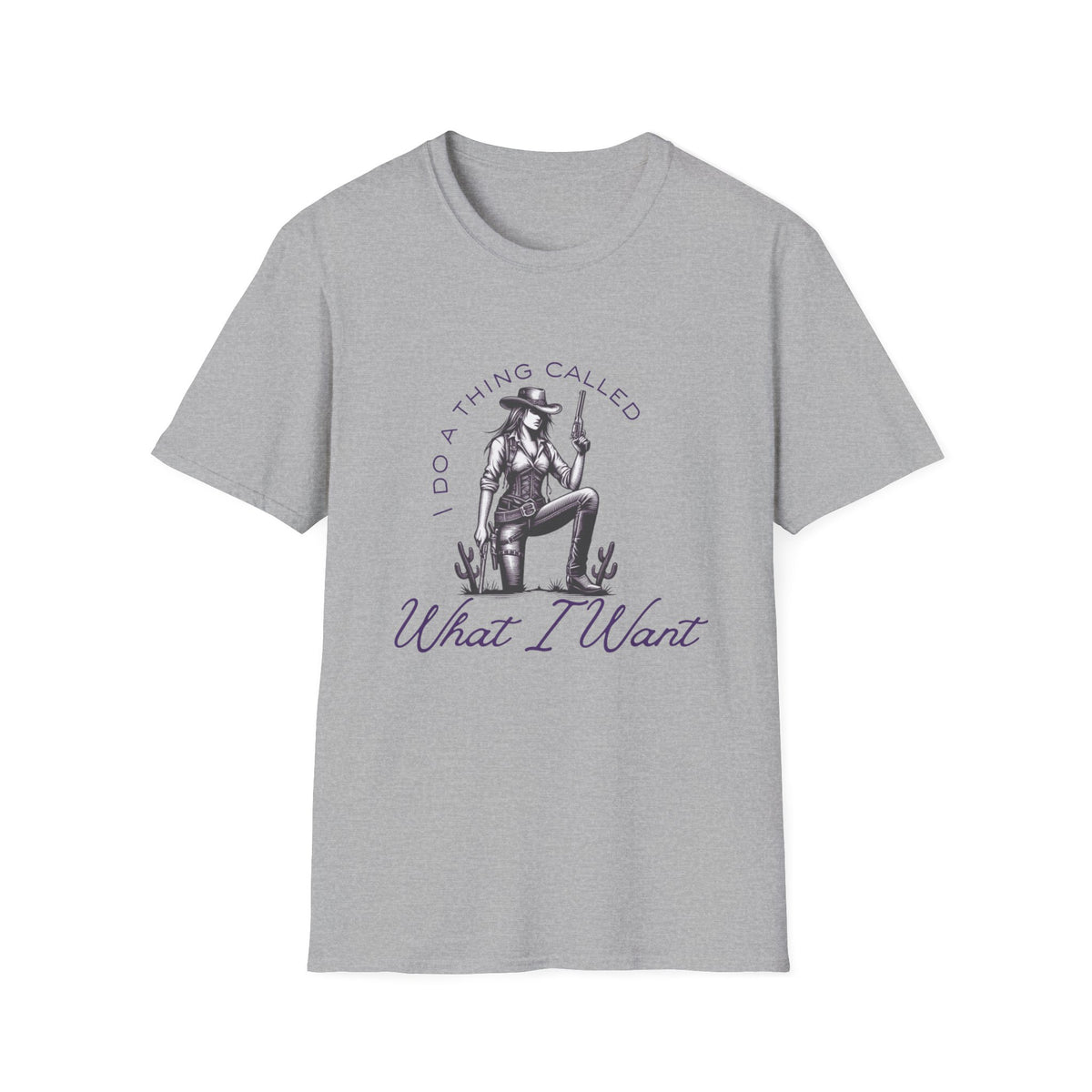 Cowgirl with Revolver T-Shirt | I Do a Thing Called What I Want design