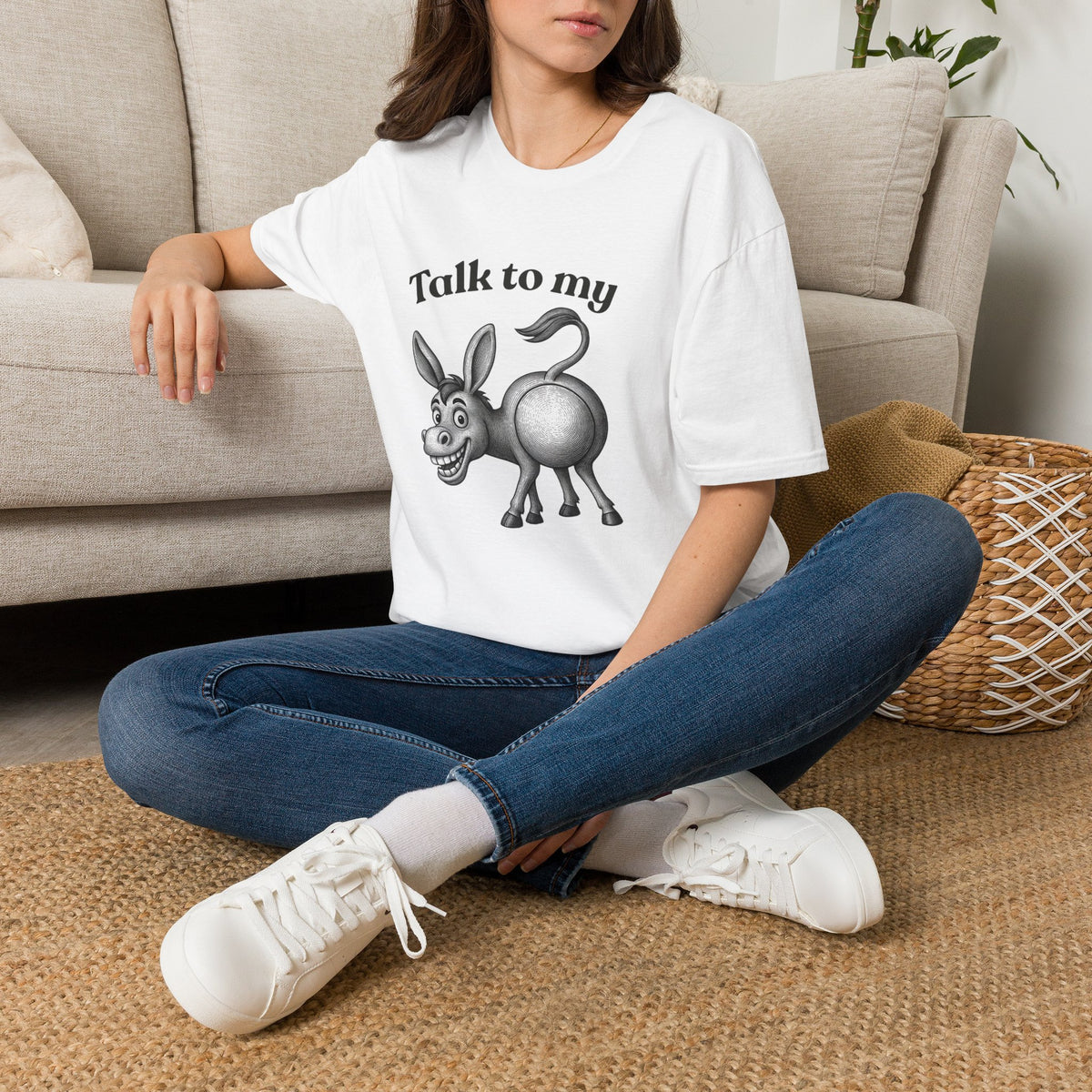 Talk to My Donkey T-Shirt | Funny Animal Cartoon Tee