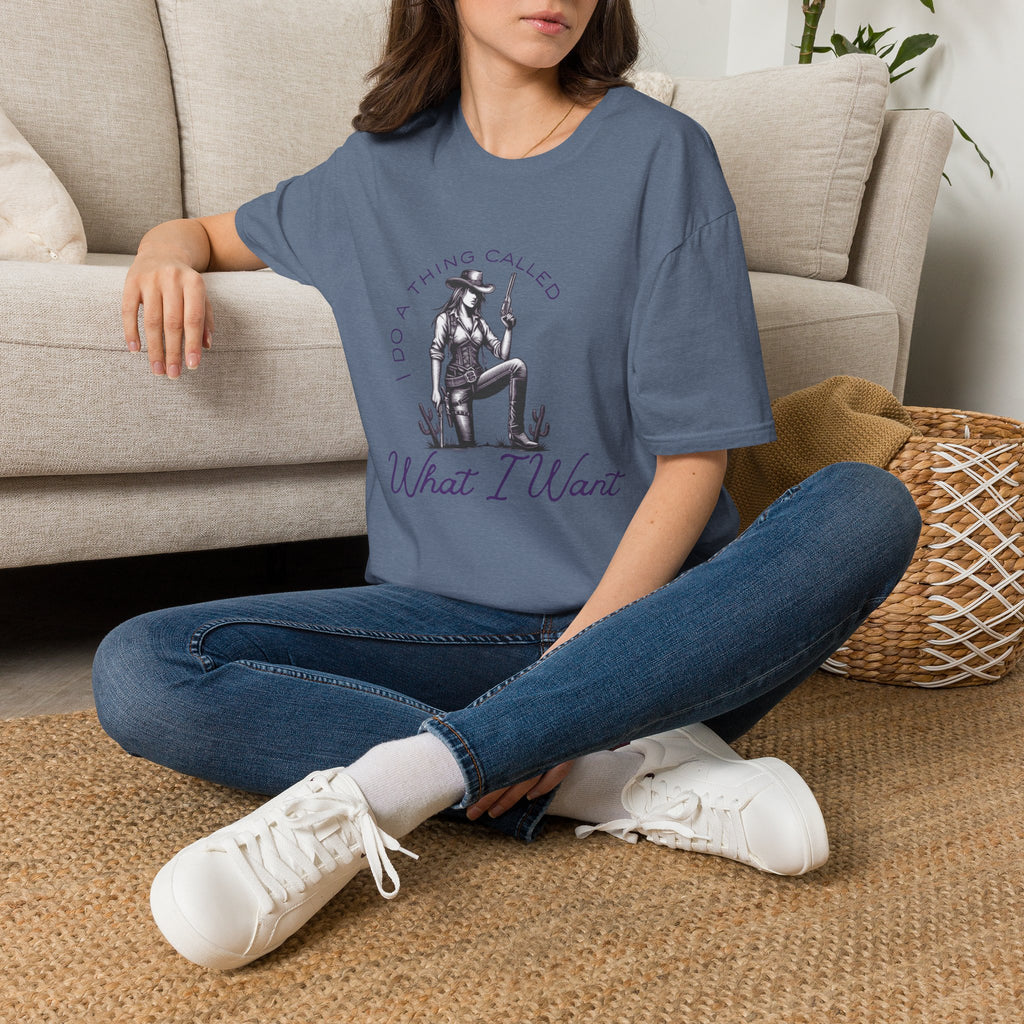 Cowgirl with Revolver T-Shirt | I Do a Thing Called What I Want design