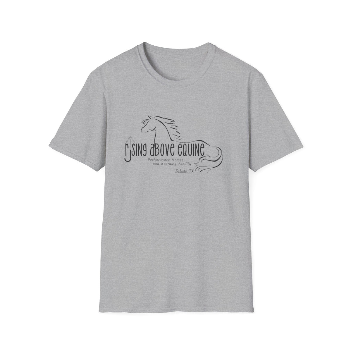 Rising Above Equine Horse Illustration T-Shirt | Equestrian Logo Tee