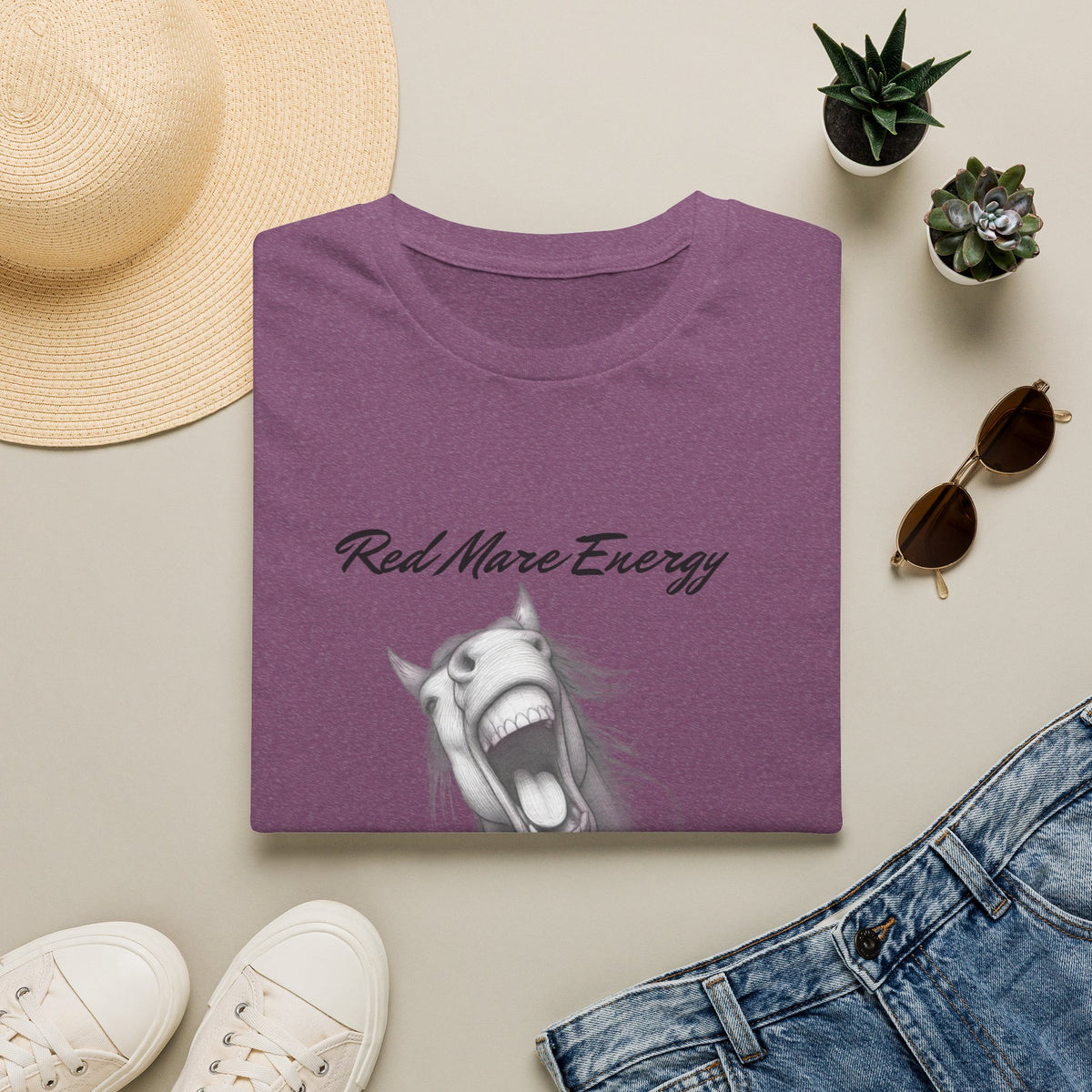 Red Mare Energy T-Shirt | Proceed With Caution design