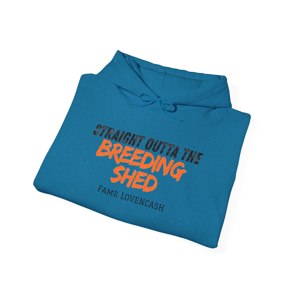 Breeding Shed Hoodie — "Straight Outta the Breeding Shed" Farm Livestock Sweatshirt