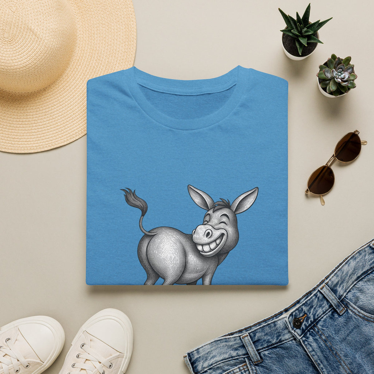Grinning Donkey With Attitude T-Shirt | Funny Animal Illustration