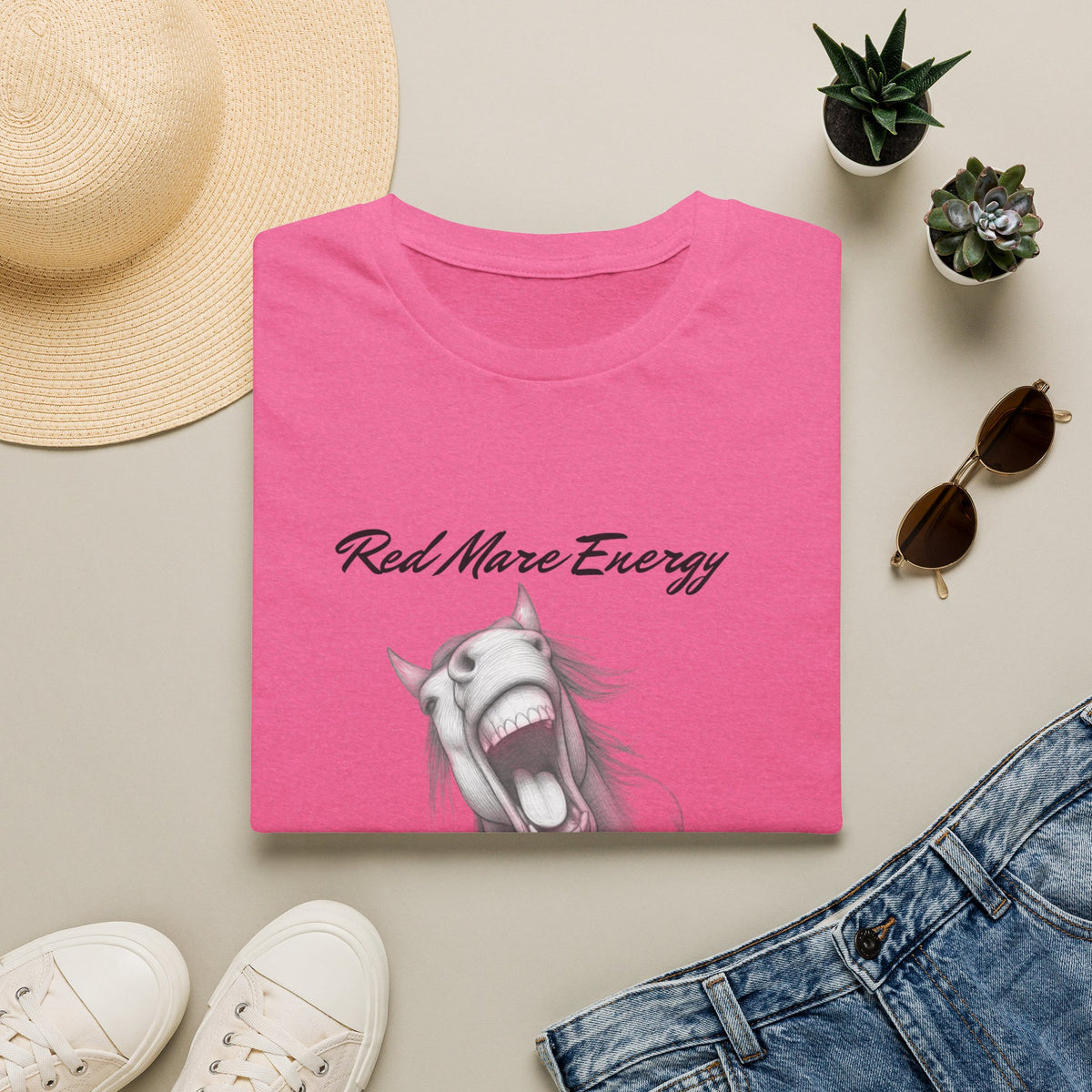 Red Mare Energy T-Shirt | Proceed With Caution design