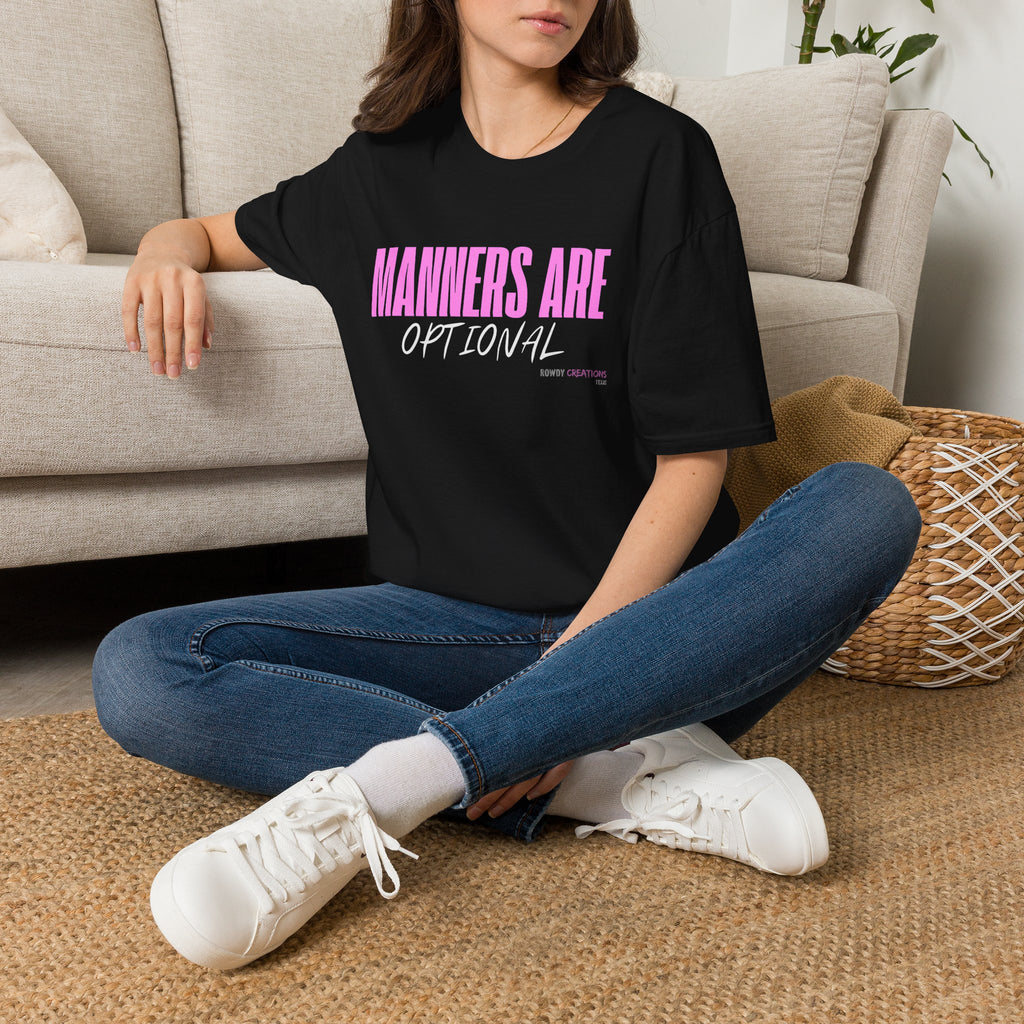 Manners Are Optional Graphic T-Shirt — Funny Slogan Tee