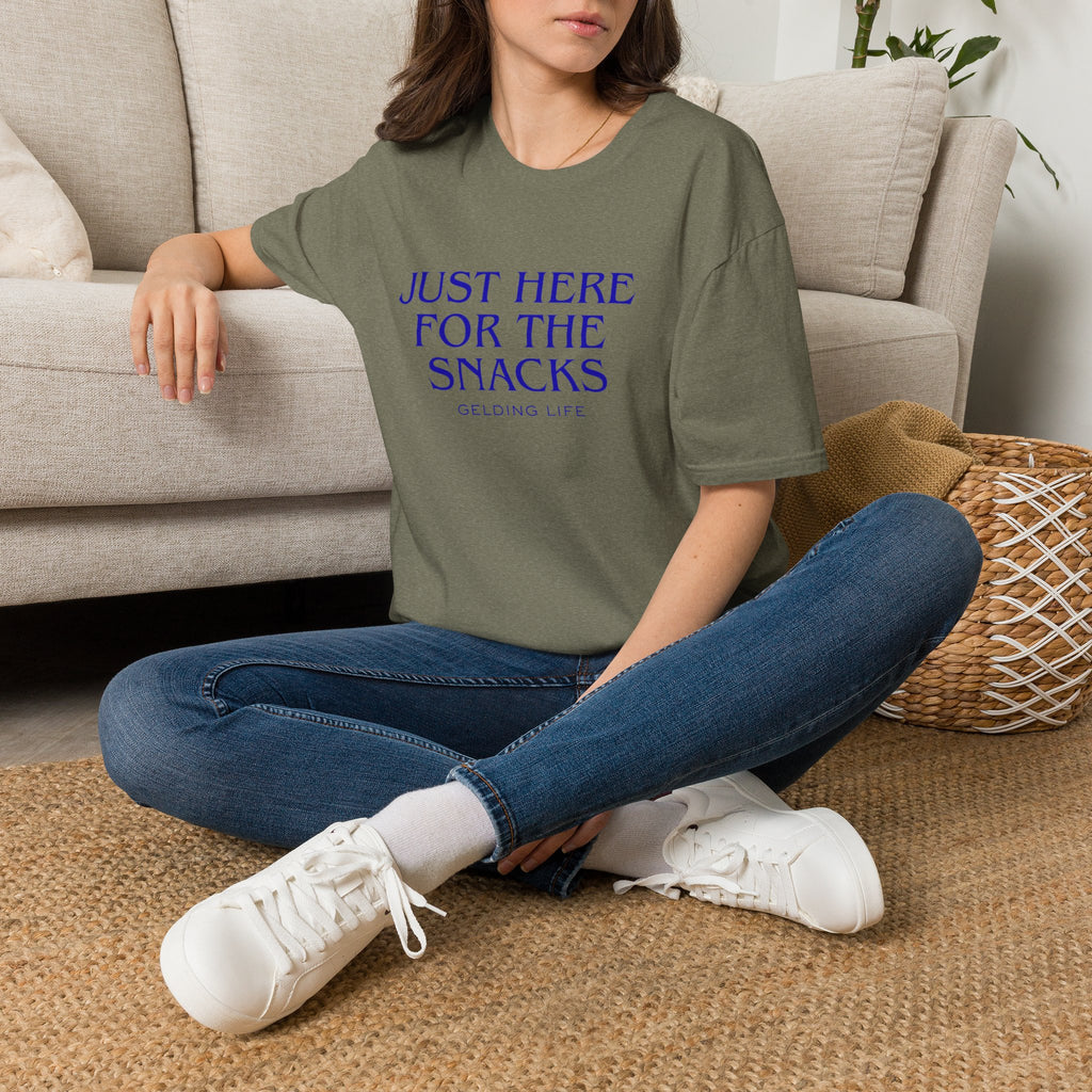 Just Here For The Snacks T-Shirt | Gelding Life Quote Tee