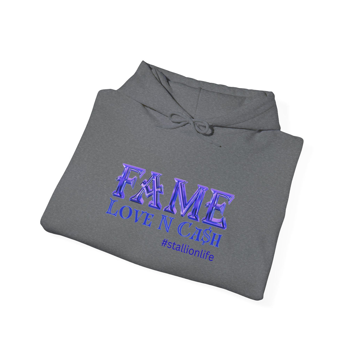 Fame Love N Cash Hoodie — Retro Purple Graphic Pullover