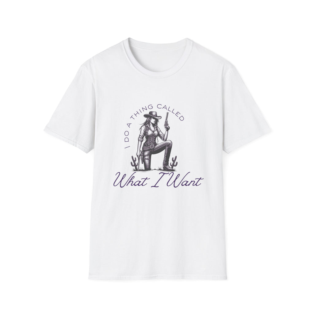 Cowgirl with Revolver T-Shirt | I Do a Thing Called What I Want design