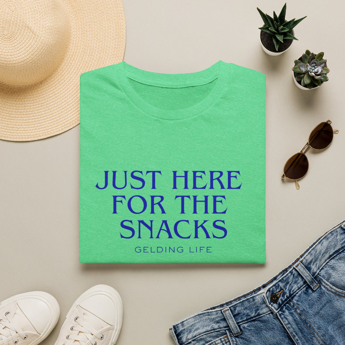 Just Here For The Snacks T-Shirt | Gelding Life Quote Tee
