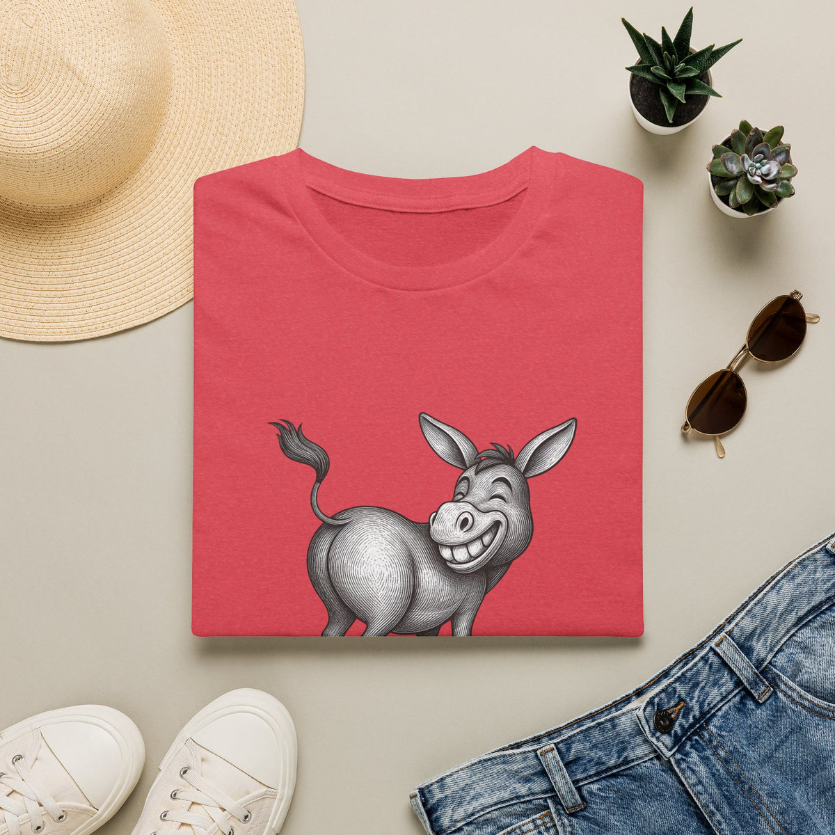 Grinning Donkey With Attitude T-Shirt | Funny Animal Illustration