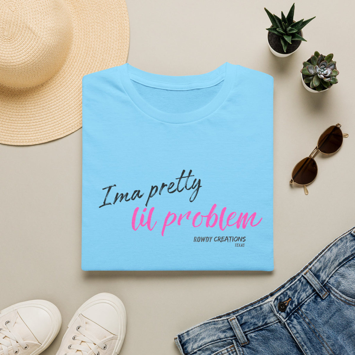 I’m a Pretty Lil Problem Tee — Feminine Statement Graphic T-Shirt
