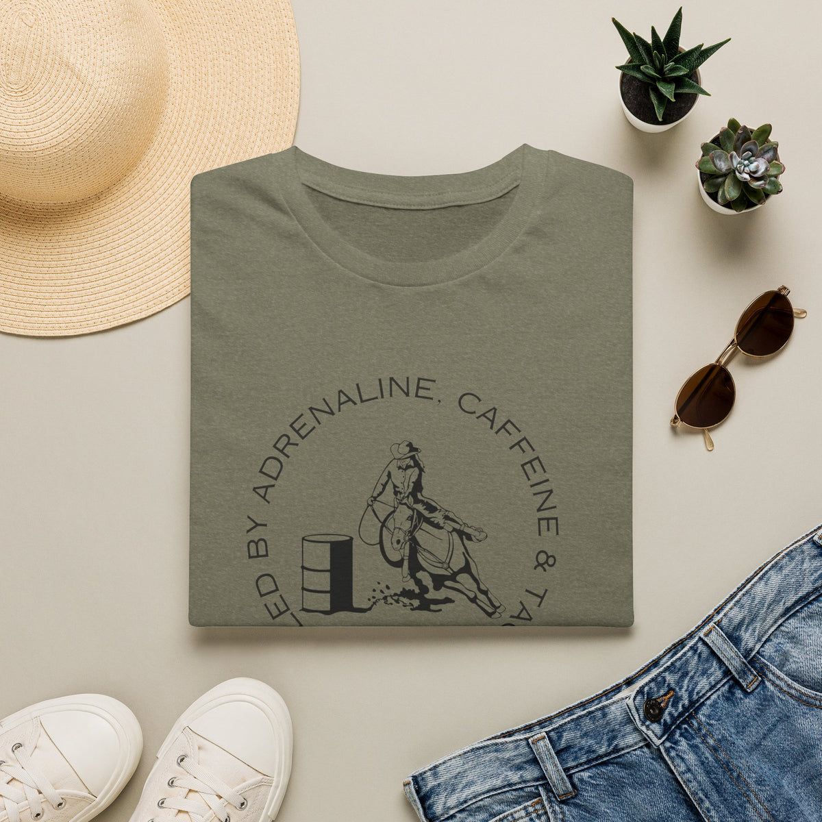 Caffeine & Tacos design T-Shirt | Barrel Racer