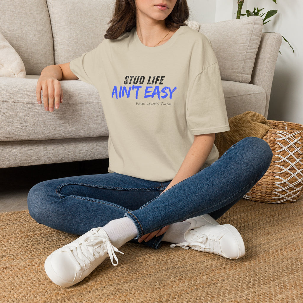 Stud Life Ain’t Easy T-Shirt | Stallion Life Funny Text Graphic Tee