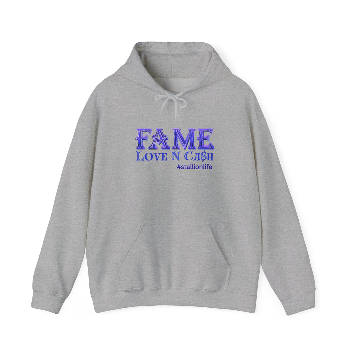 Fame Love N Cash Hoodie — Retro Purple Graphic Pullover