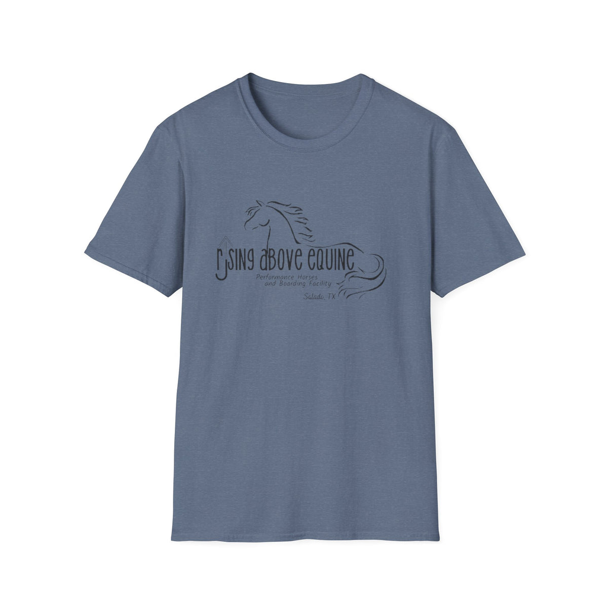 Rising Above Equine Horse Illustration T-Shirt | Equestrian Logo Tee