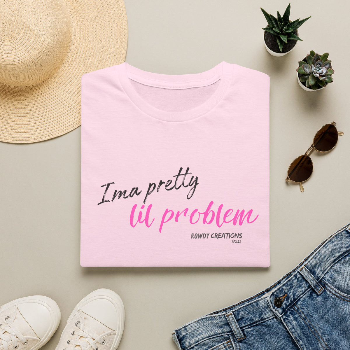 I’m a Pretty Lil Problem Tee — Feminine Statement Graphic T-Shirt
