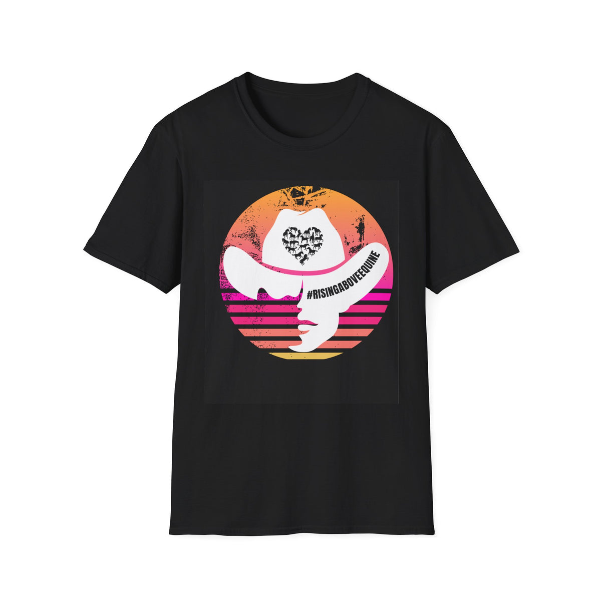 Rising Above Equine T-Shirt | Retro Sunset Graphic Tee