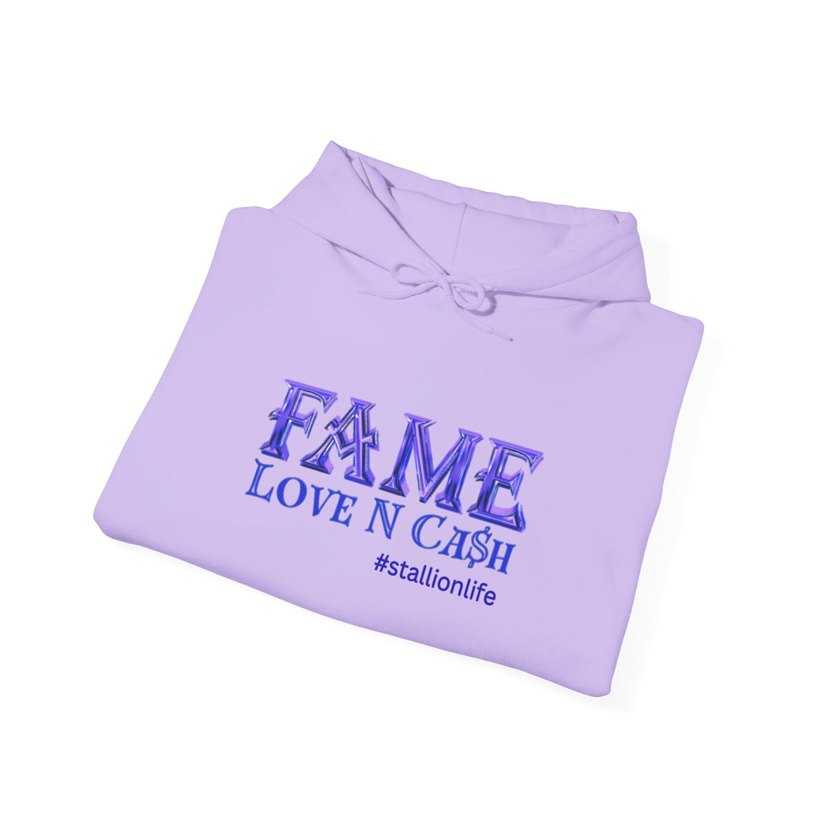 Fame Love N Cash Hoodie — Retro Purple Graphic Pullover