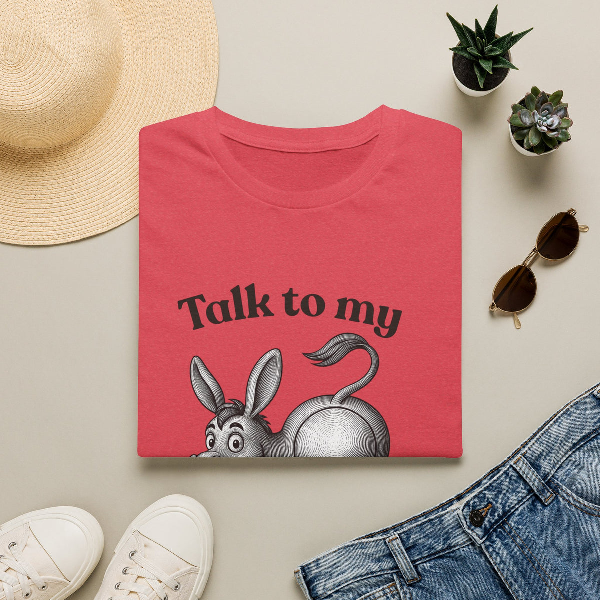 Talk to My Donkey T-Shirt | Funny Animal Cartoon Tee