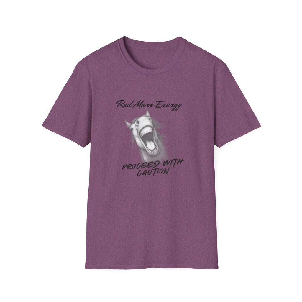 Red Mare Energy T-Shirt | Proceed With Caution design