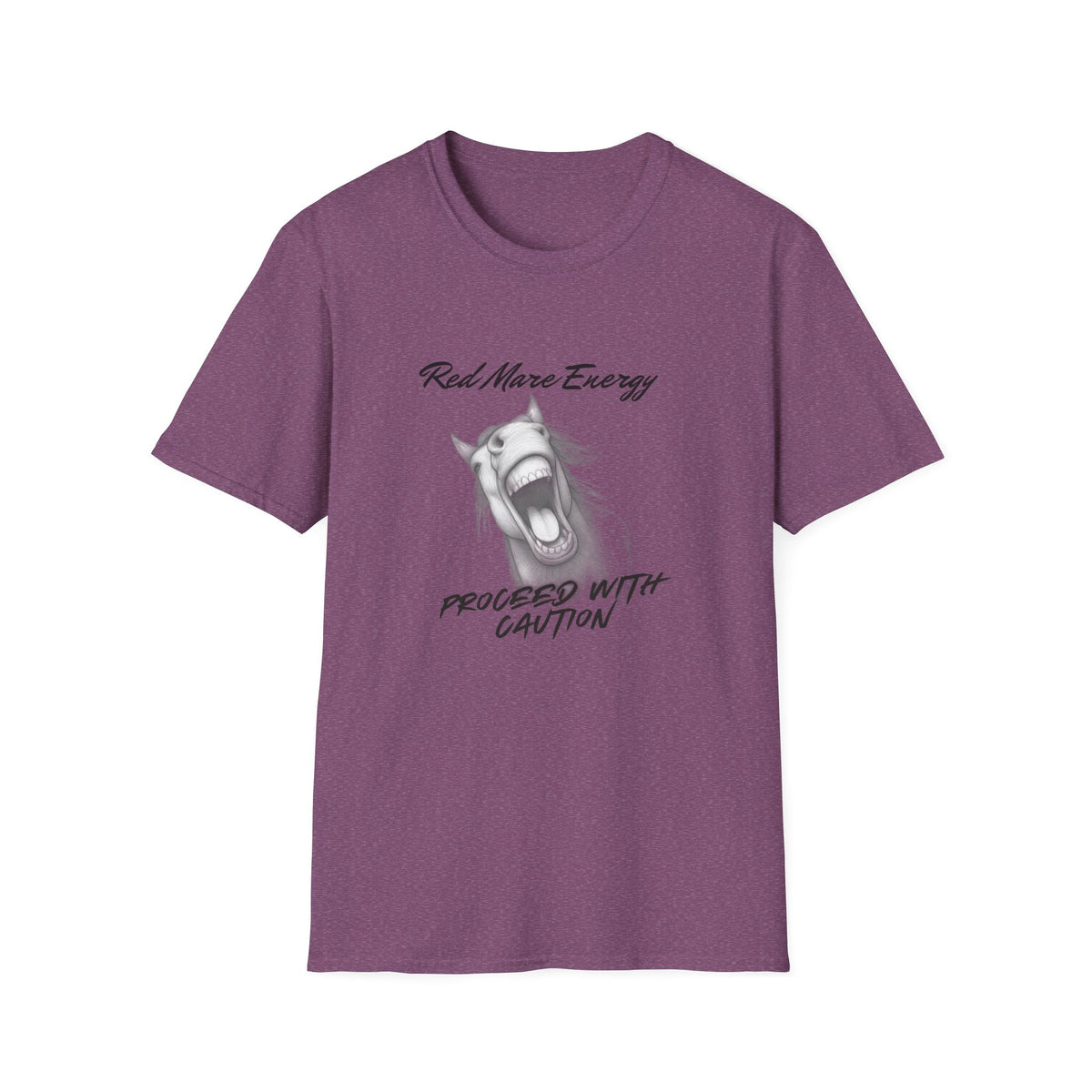 Red Mare Energy T-Shirt | Proceed With Caution design