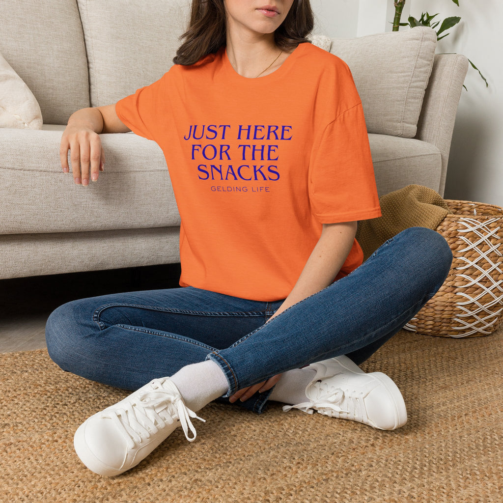 Just Here For The Snacks T-Shirt | Gelding Life Quote Tee