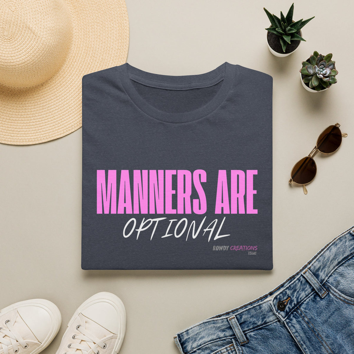 Manners Are Optional Graphic T-Shirt — Funny Slogan Tee