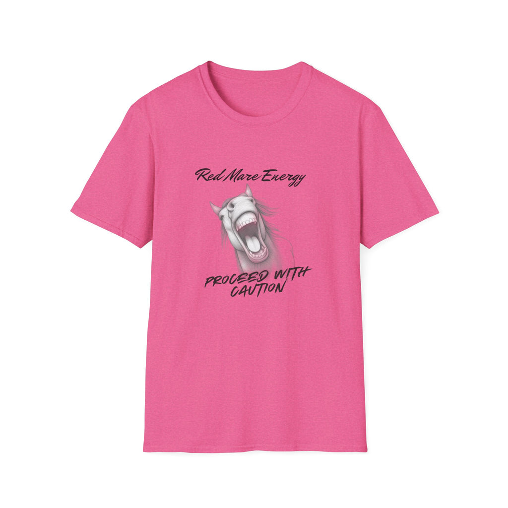 Red Mare Energy T-Shirt | Proceed With Caution design