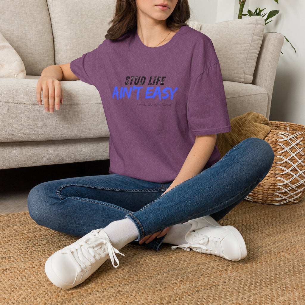 Stud Life Ain’t Easy T-Shirt | Stallion Life Funny Text Graphic Tee
