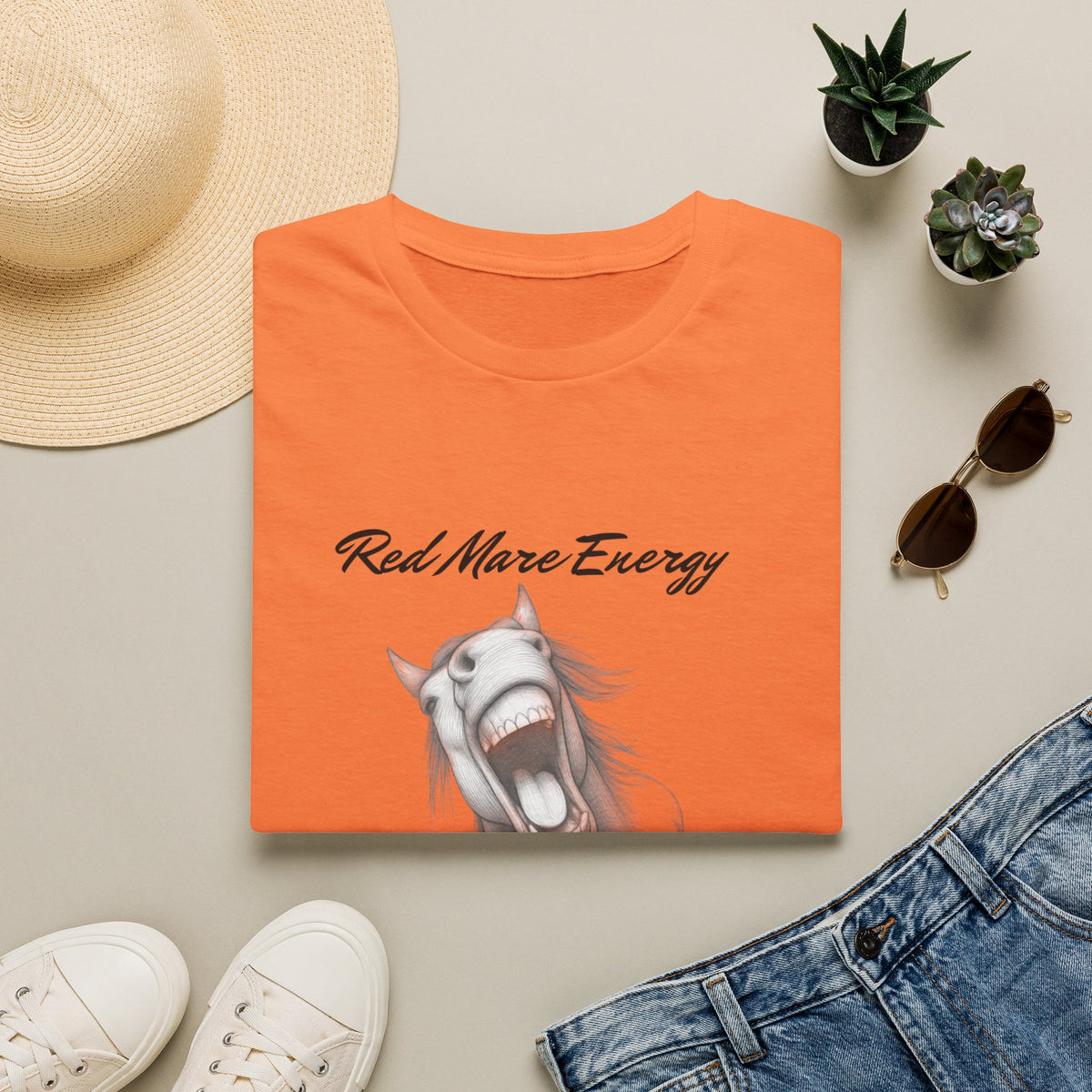 Red Mare Energy T-Shirt | Proceed With Caution design