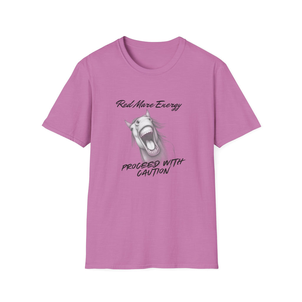 Red Mare Energy T-Shirt | Proceed With Caution design